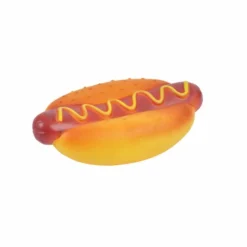 PARIS PRIX - Jouet pour chien "hot dog" 15cm orange