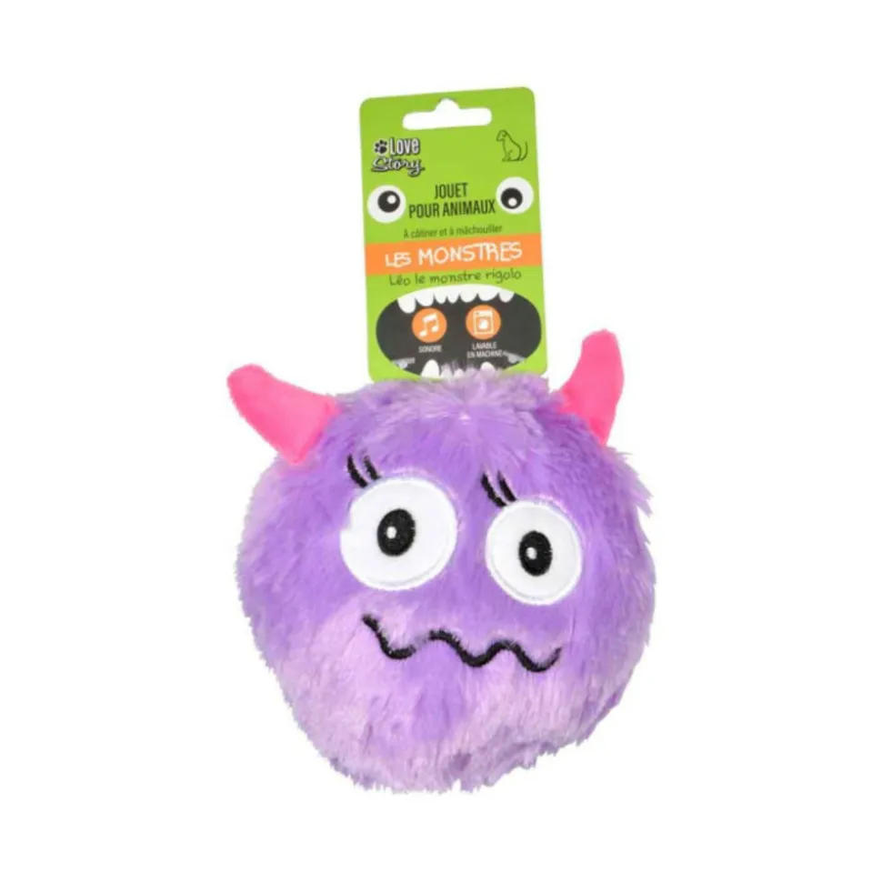 PARIS PRIX - Jouet pour chien "léo le monstre" 14cm violet
