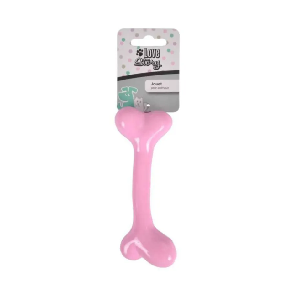 PARIS PRIX - Jouet pour chien os "puppy" 14cm rose