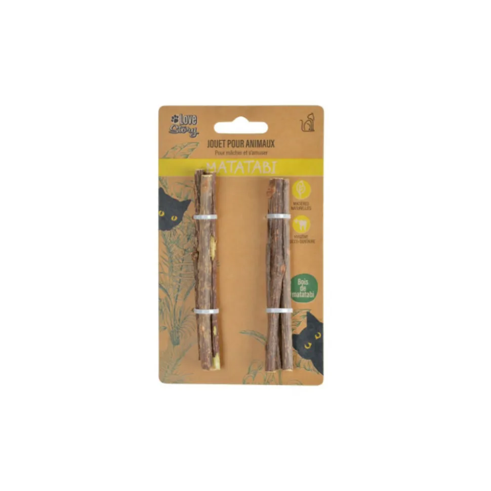 PARIS PRIX - Lot de 6 bâtonnets à mâcher "matatabi" 12cm naturel