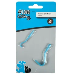 PARIS PRIX - Lot de 2 tire-tiques "chien & chat" bleu