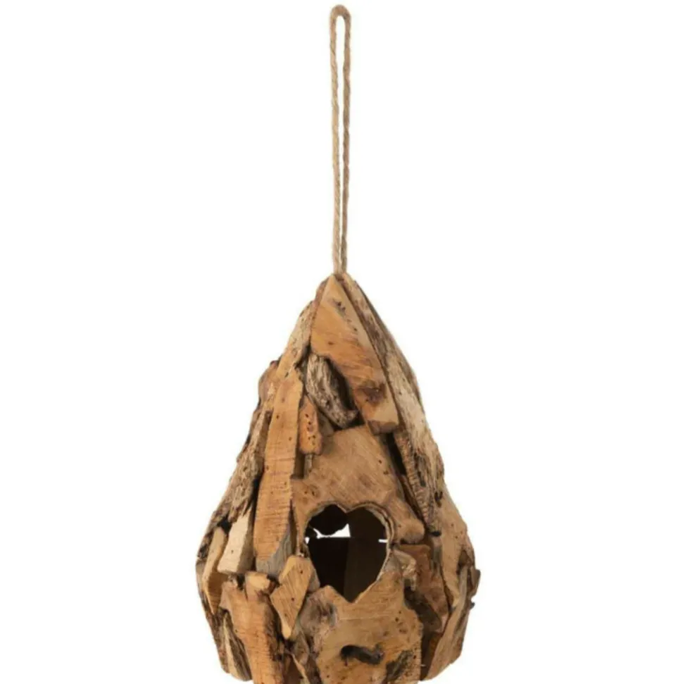 PARIS PRIX - Nichoir pour oiseaux en bois "goutte" 28cm naturel