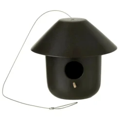 PARIS PRIX - Nichoir pour oiseaux en céramique "pam" 23cm noir