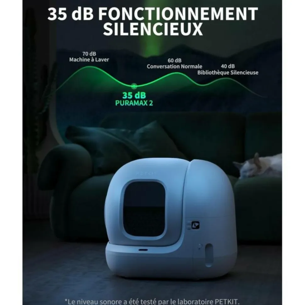 PETKIT - Puramax 2 robot litière automatique pour chat + entrée surélevée amovible