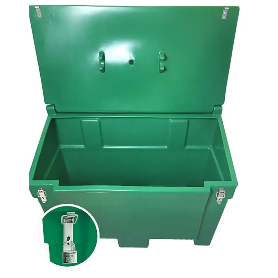 PLAST'UP ROTOMOULAGE - Bac de stockage de denrées animales/multi-usages 200l avec grenouillères+cadenas