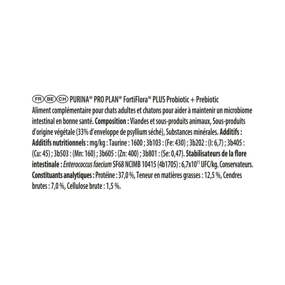 PROPLAN - Fortiflora plus chat - pro plan veterinary diets 45 g