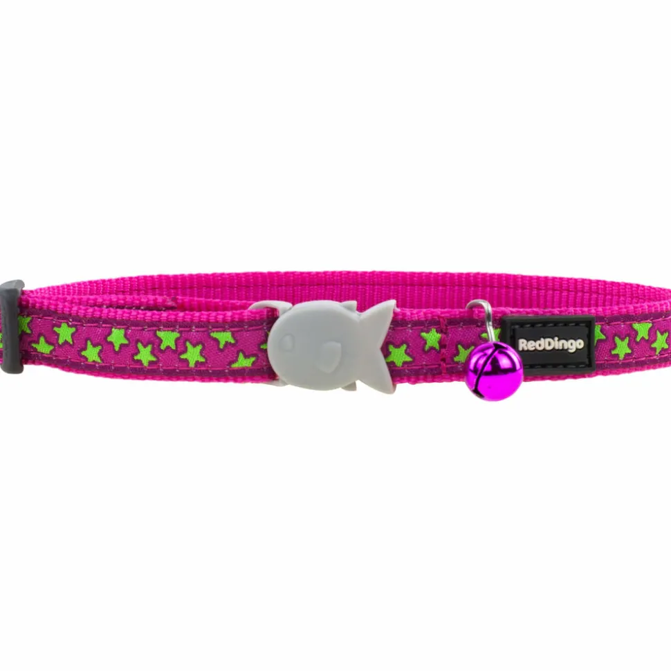 RED DINGO - Collier pour chat red dingo stars lime on hot 20-32 cm rose