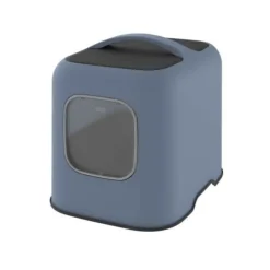 ROTHO - - maison toilette pour chat 51 x 39 x 40 cm - bac a litiere - bleu horizon
