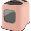 ROTHO MYPET - Rotho maison toilette pour chat - 51 x 39 x 40 cm - bac a litiere - rose