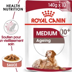 ROYAL CANIN - Bouchées en sauce Medium Ageing 10+ pour chien 10X140g