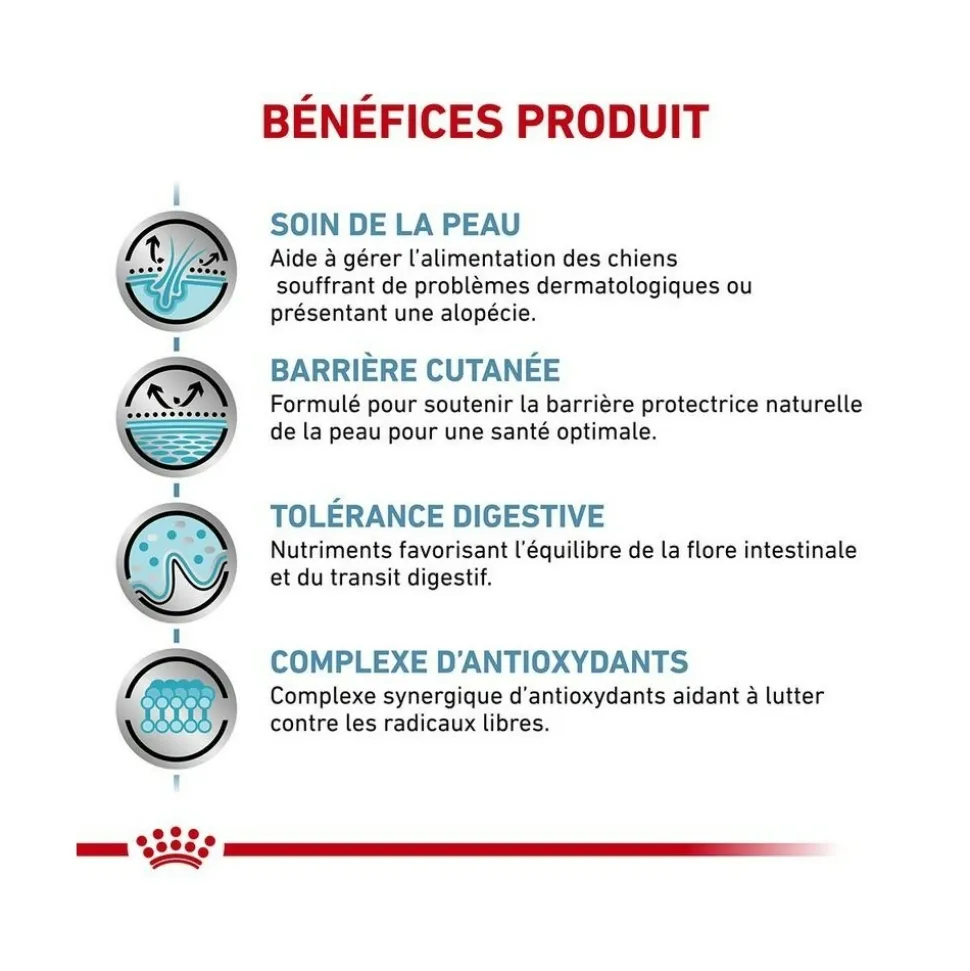 ROYAL CANIN - Croquettes chien veterinary dog skin care small - royal canin 4 kg