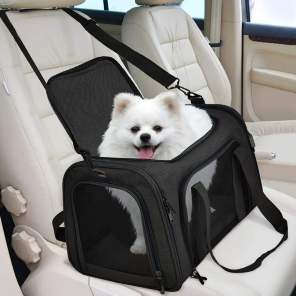 Sac à dos de chat portable et pliable pour sorties noir s downypaws