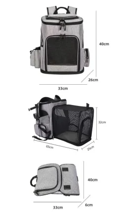 Sac à dos pour chat mcboson bleu - extensible, grande capacité, pliable