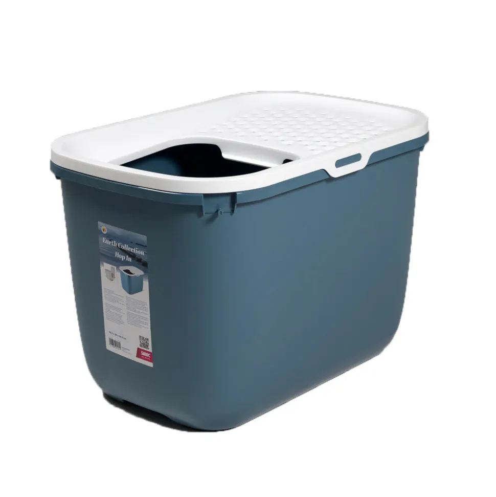 SAVIC - Maison de toilette hop in bleu entrée par dessus 58 x 39 x 40 cm pour chat