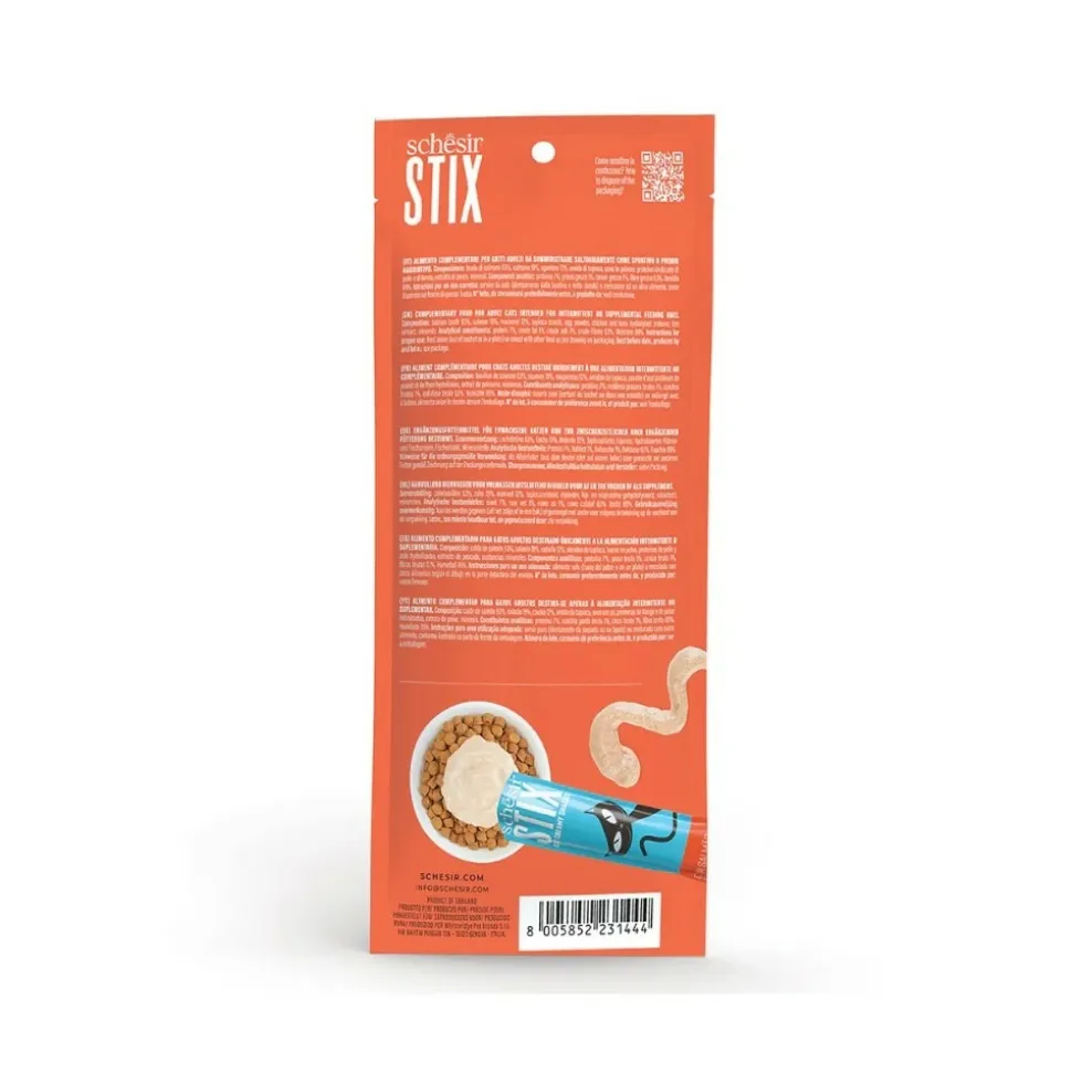 SCHESIR - Friandises stix saumon - schesir chat 6x15 g
