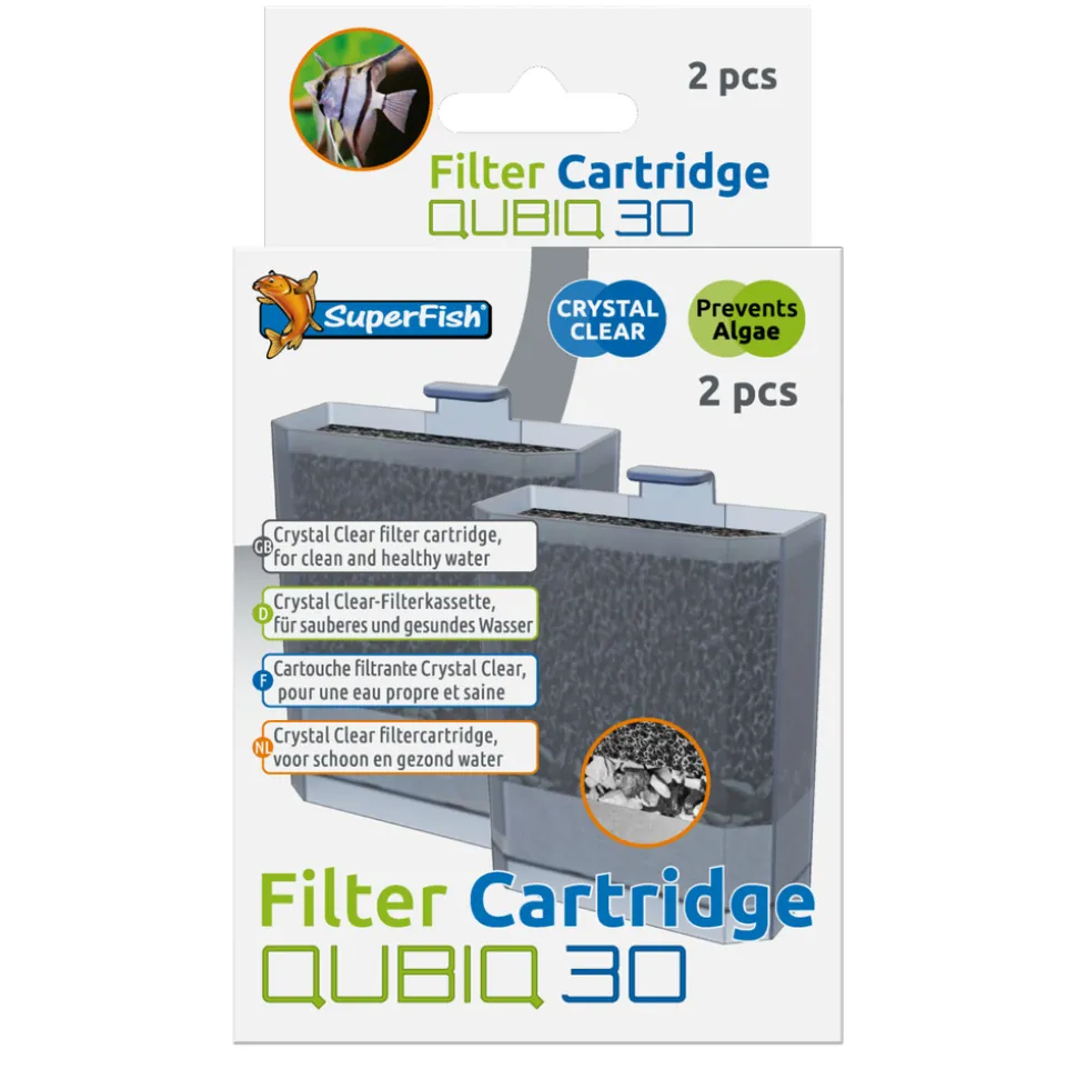 SUPERFISH - Cartouche filtrante Crystal Clear Qubiq 30 pour aquarium 2 pcs