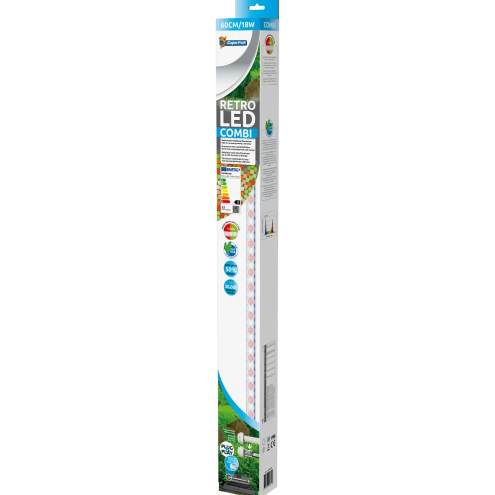 SUPERFISH - Éclairage Retro Led combi T8/T5 - 18w 60cm pour aquarium