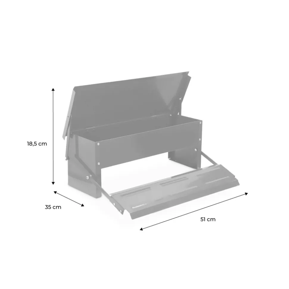 SWEEEK - Mangeoire automatique pour poules - distributeur à pédale - capacité de 5kg - acier galvanisé
