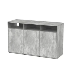 TERRATLANTIS - Meuble pour terrarium avec portes Béton L.132xP.45xH.80cm