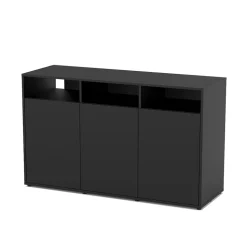TERRATLANTIS - Meuble pour terrarium avec portes Noir L.132xP.45xH.80cm