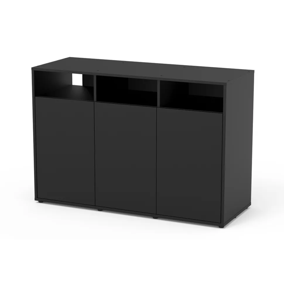 TERRATLANTIS - Meuble pour terrarium avec portes Noir L.118xP.45xH.80cm