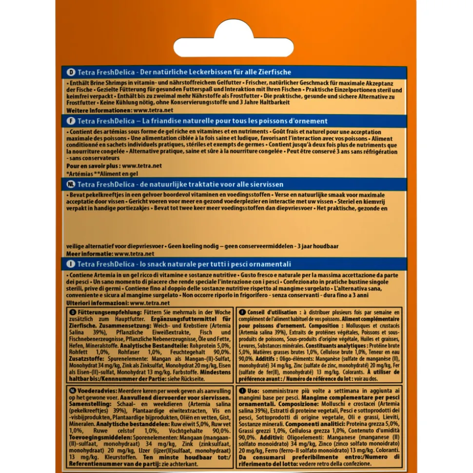 TETRA - Friandises artemias "brine shrimps" en gel 16 sticks de 3 g fresh delica no