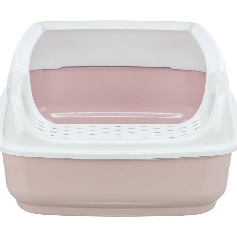 TRIXIE - Bac à litière delio rose et blanche 49.5 x 38 x 20 cm pour chat