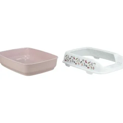 TRIXIE - Bac à litière delio rose et blanche 49.5 x 38 x 20 cm pour chat