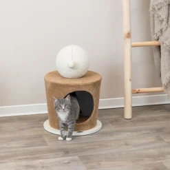 TRIXIE - Grotte pour chat avec balle à gratter 36x50 cm taupe