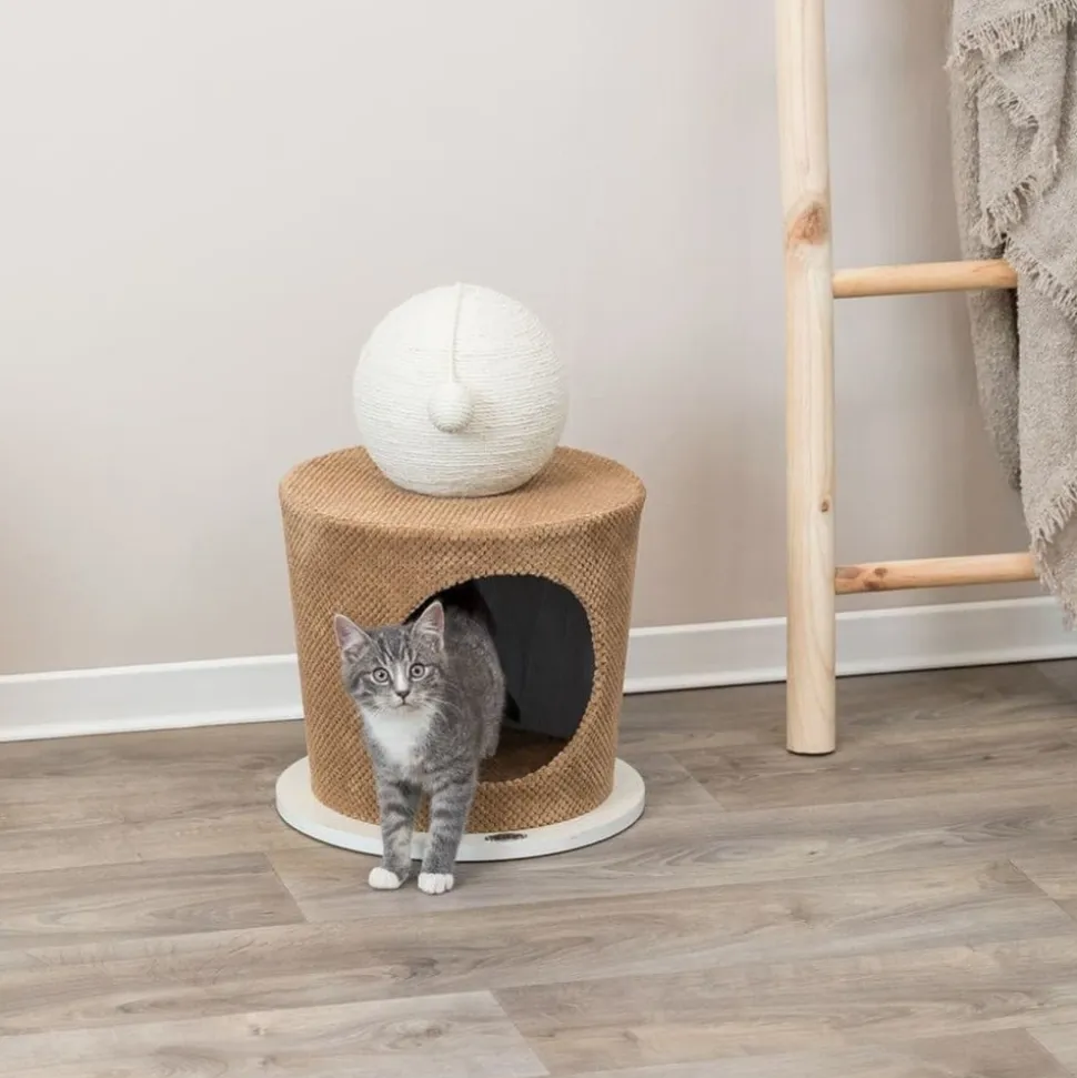 TRIXIE - Grotte pour chat avec balle à gratter 36x50 cm taupe