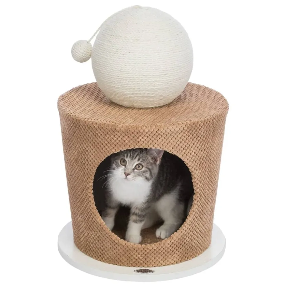 TRIXIE - Grotte pour chat avec balle à gratter 36x50 cm taupe