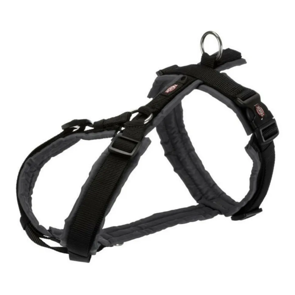 TRIXIE - Harnais trekking trixie premium - m–l: 62–74 cm- 25mm - noir et gris graphite