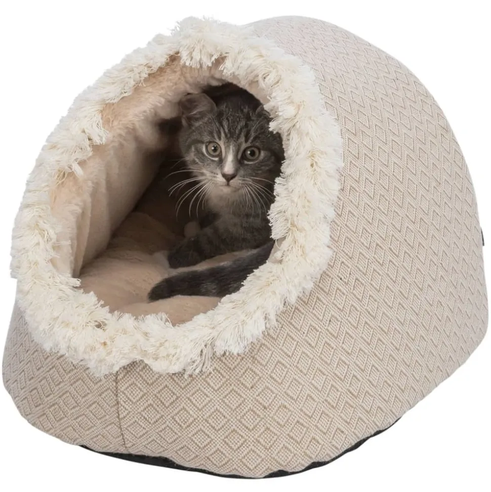 TRIXIE - Lit cachette pour animaux de compagnie boho 35x26x41 cm beige