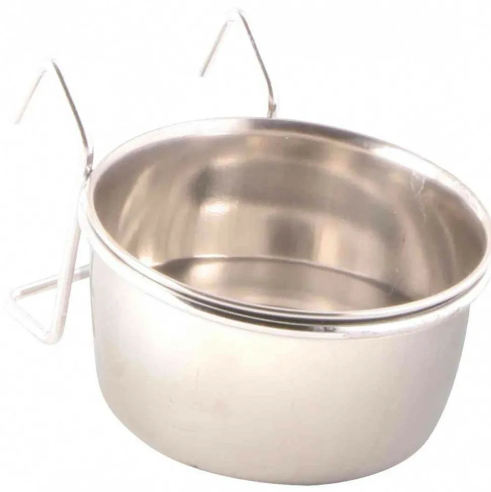 TRIXIE - Mangeoire acier inoxydable avec support 150 ml ø7 cm oiseaux