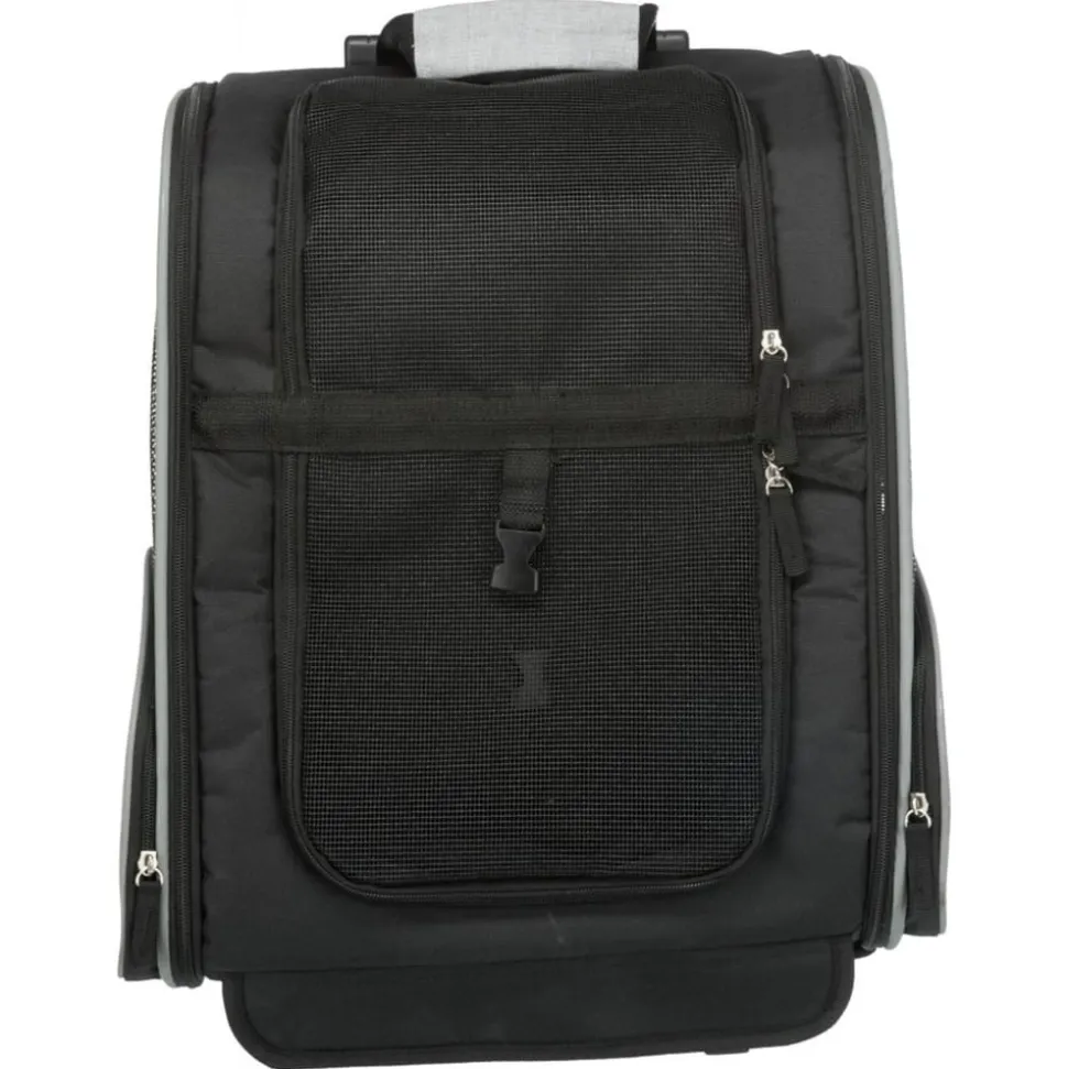 TRIXIE - Sac à dos à roulettes pour animaux de compagnie noir et gris