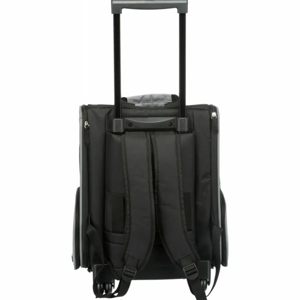 TRIXIE - Sac à dos à roulettes pour animaux de compagnie noir et gris