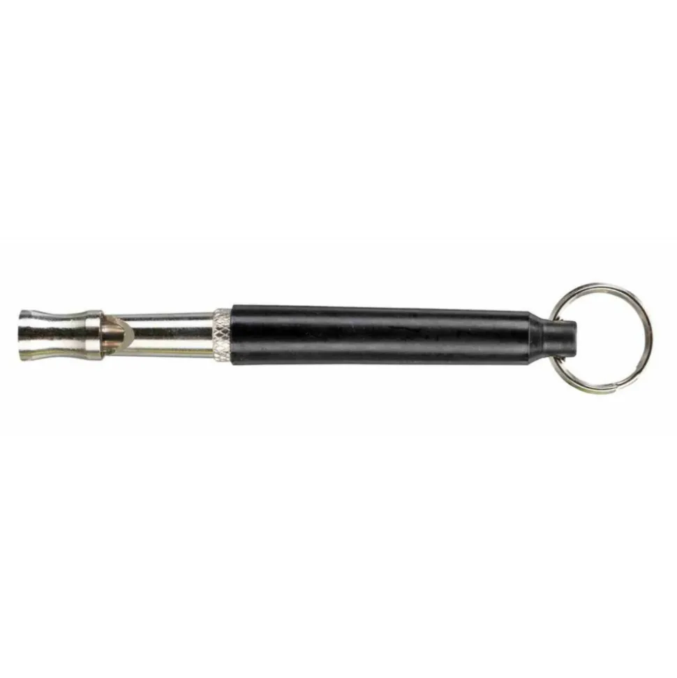 TRIXIE - Sifflet haute fréquence 8 cm noir gris pour entrainement canin