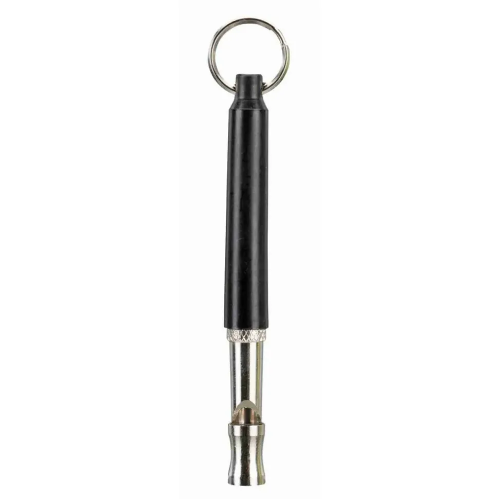 TRIXIE - Sifflet haute fréquence 8 cm noir gris pour entrainement canin