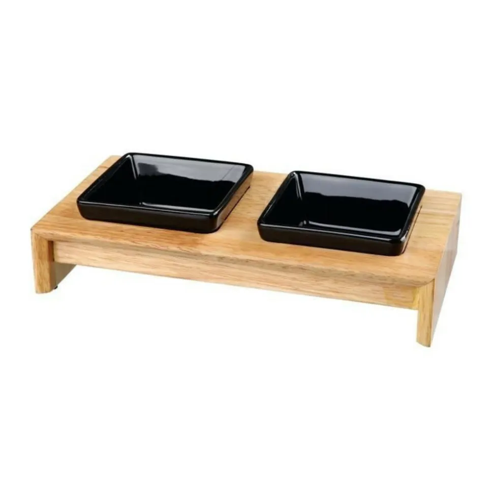 TRIXIE - Trixie set ecuelles 28x5x15cm - 2x0,2l - noir - pour chien