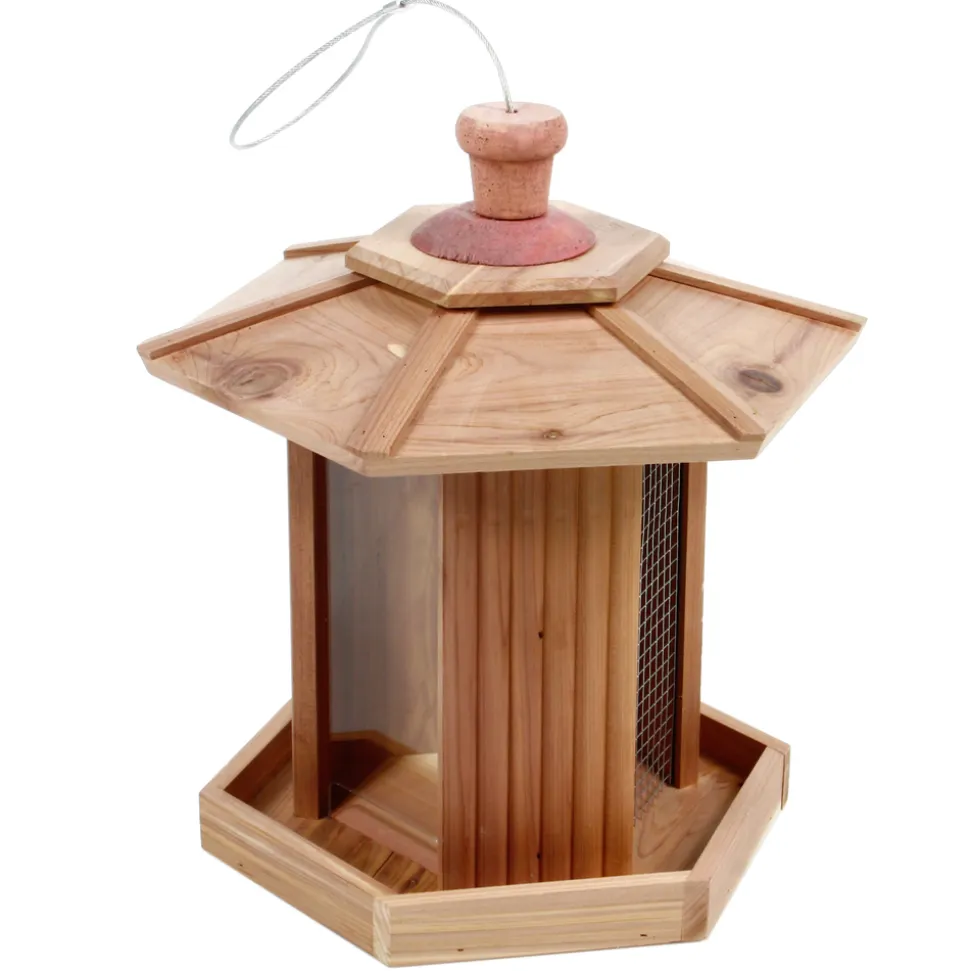 TRUFFAUT BIODIVERSITÉ - Mangeoire Folk en bois pour oiseaux du jardin