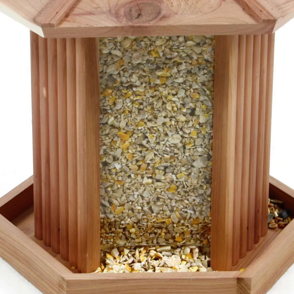 TRUFFAUT BIODIVERSITÉ - Mangeoire Folk en bois pour oiseaux du jardin