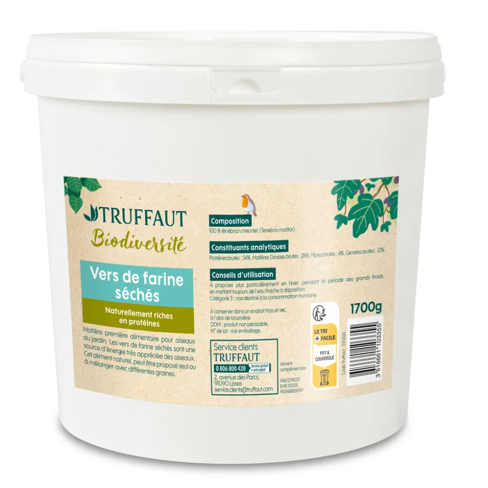 TRUFFAUT BIODIVERSITÉ - Vers de farine séchés - 1700g