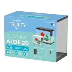 TRUFFY - Aquarium ALOE LED équipé blanc 24 litres - L.40,4xP.20,5xH.29,2cm