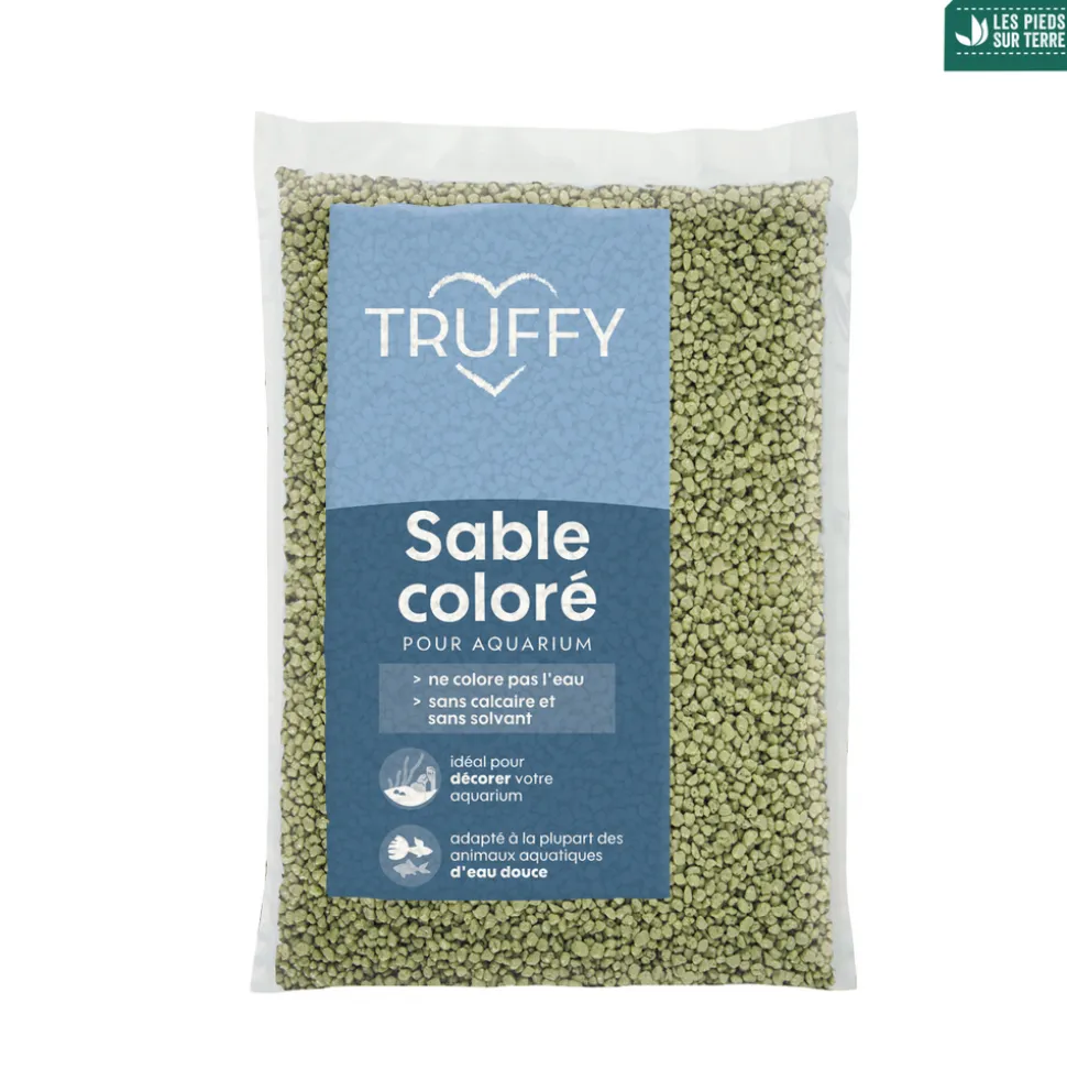 TRUFFY - Sable coloré pour aquarium d'eau douce Truffy vert 1Kg