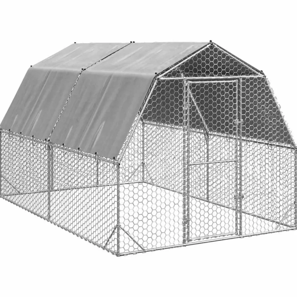 VIDAXL - Poulailler avec toit 2,5x4x2,25 m acier galvanisé