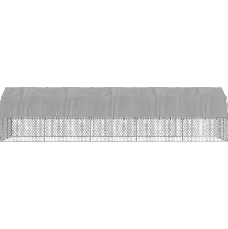 VIDAXL - Poulailler avec toit 2,5x10x2,25 m acier galvanisé