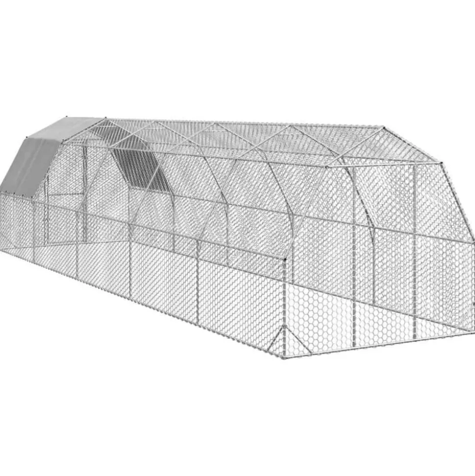 VIDAXL - Poulailler avec toit 2,5x10x2,25 m acier galvanisé