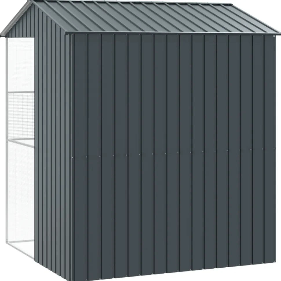 VIDAXL - Aviary pour oiseaux anthracite 215x210x247 cm en acier