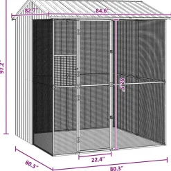 VIDAXL - Aviary pour oiseaux anthracite 215x210x247 cm en acier