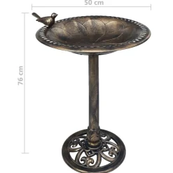 VIDAXL - Baignoire de jardin pour oiseaux bronze plastique